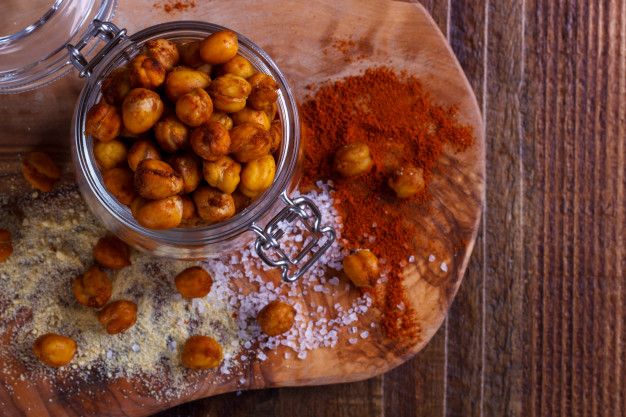 Spicy Garlic Oven-Roasted Chickpeas