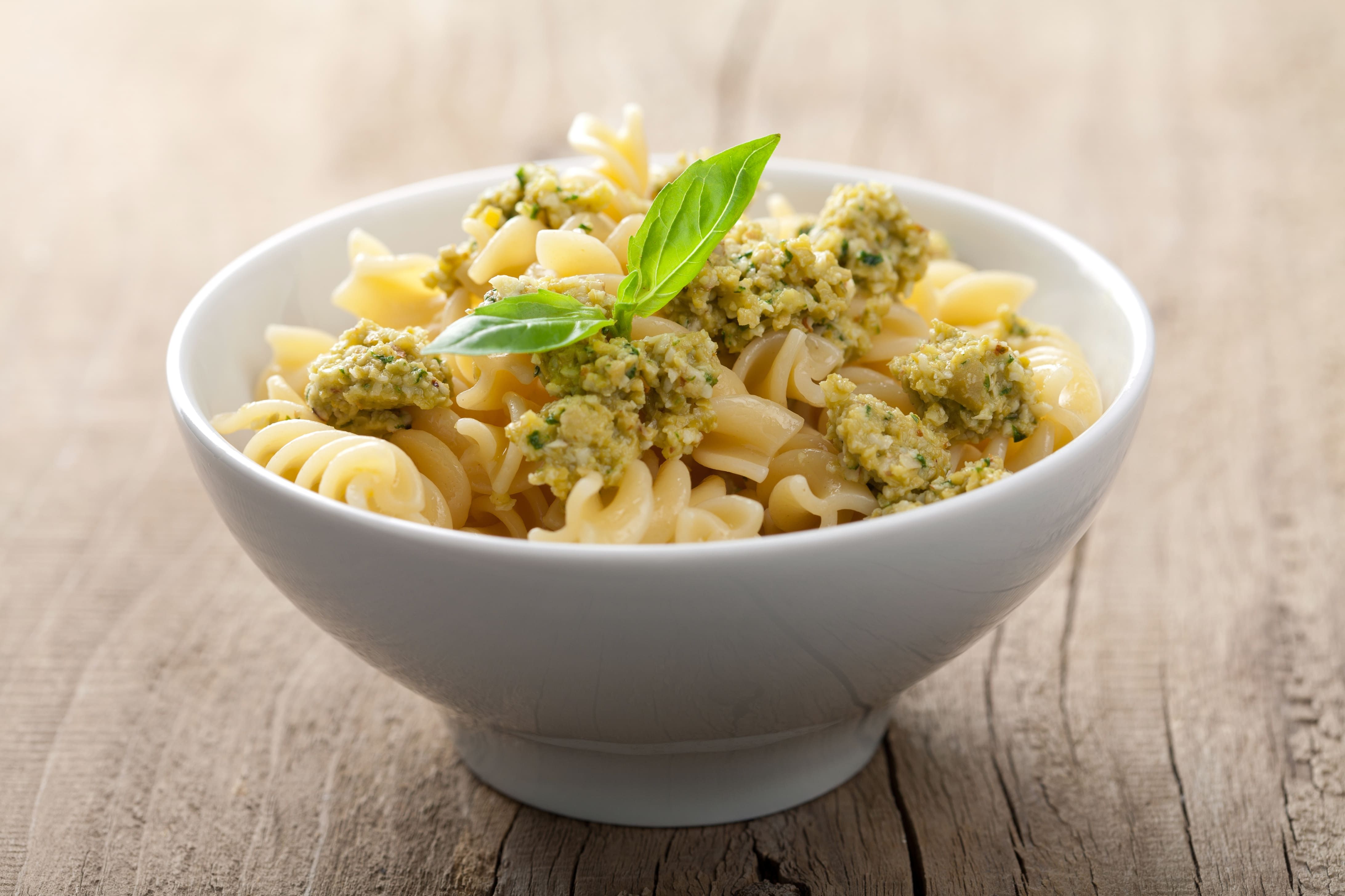 Pasta with basil tapenade