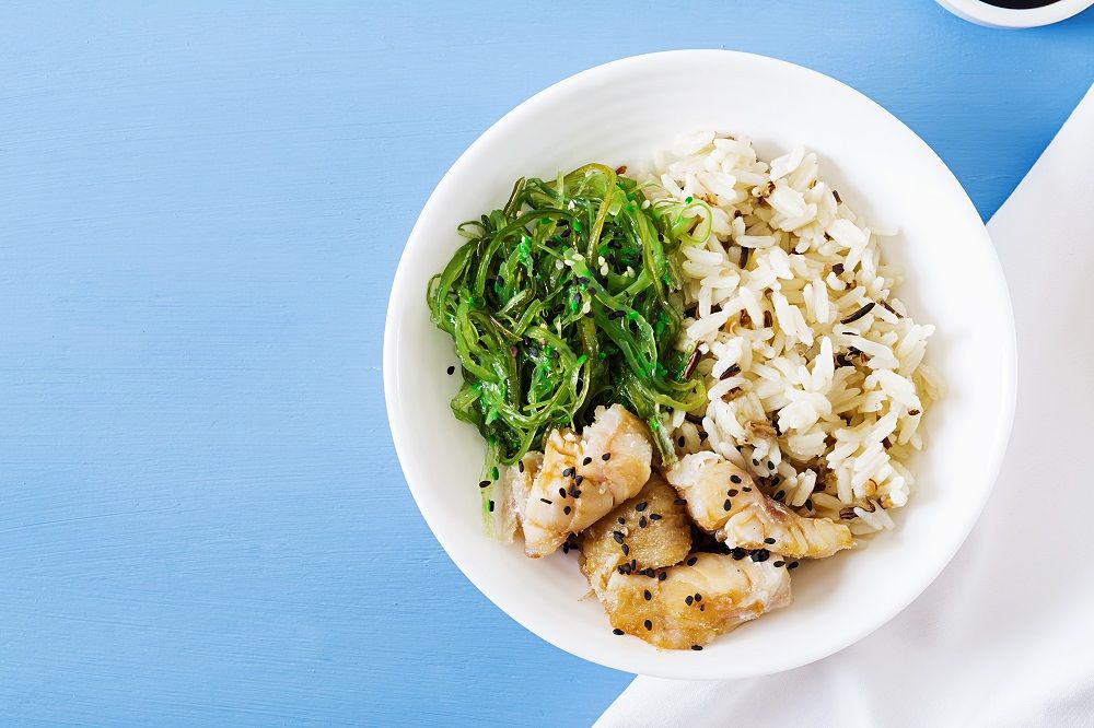 Ginger glazed mahi mahi with rice