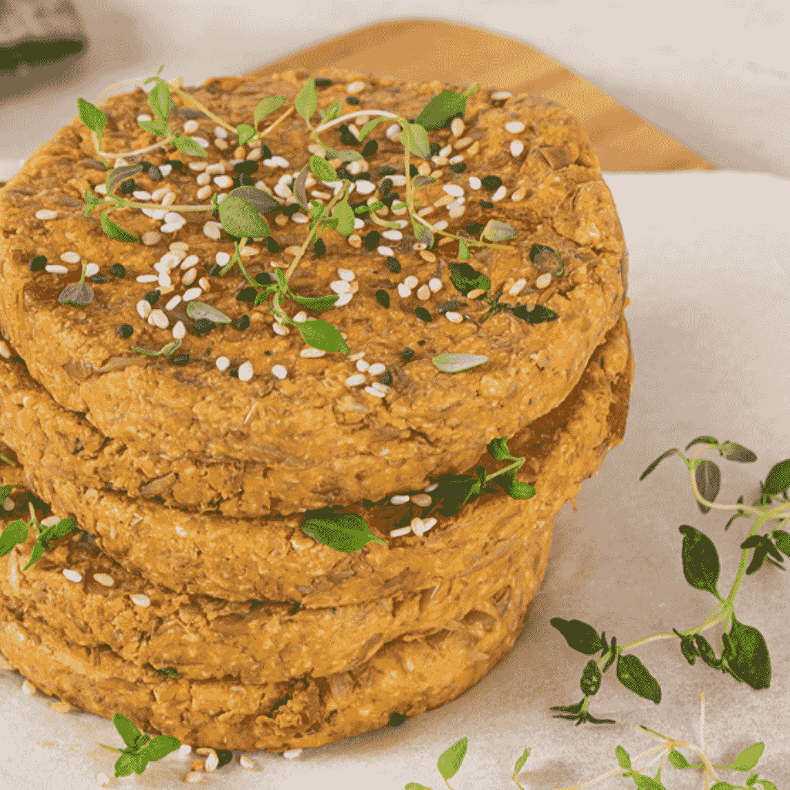 Veggie Burger patty & green snap bean