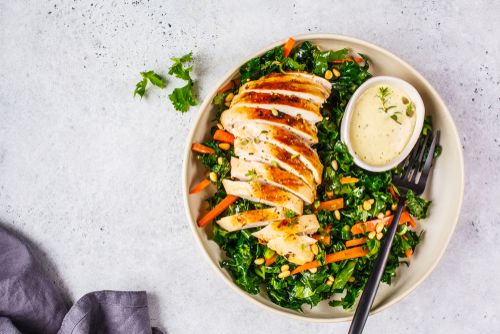 Kale salad with chicken