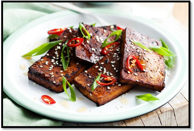 Barbecued teriyaki tofu