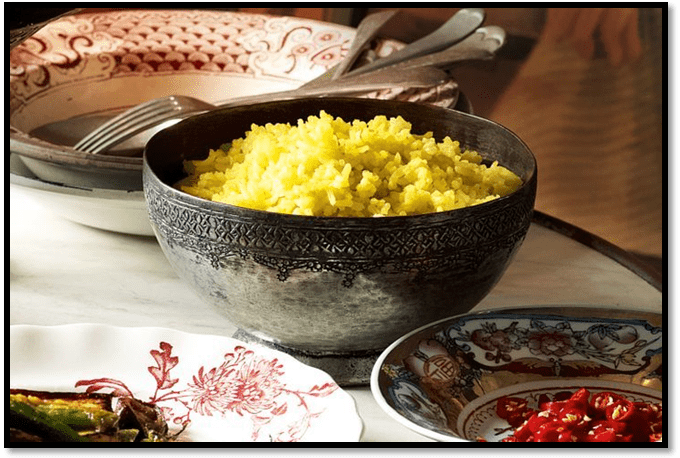 Yellow coconut rice