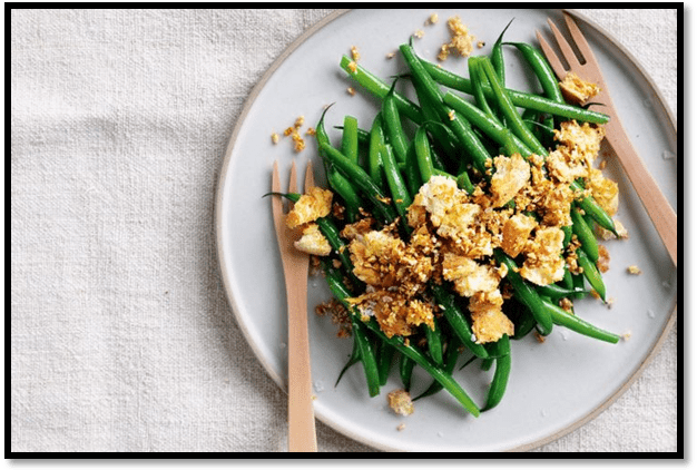 Beans with almond dukkah