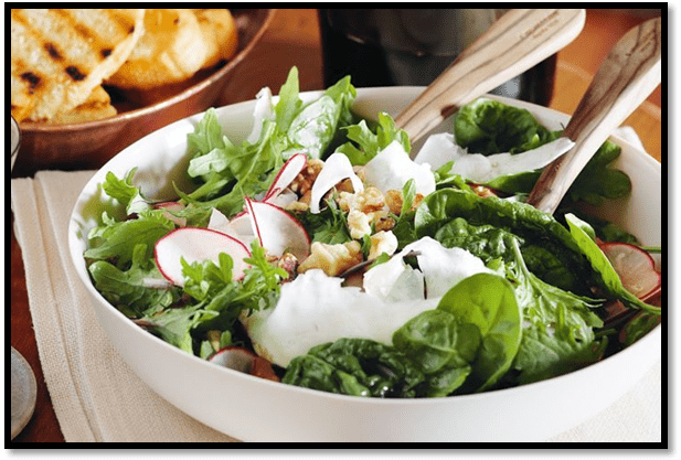 Spinach & celeriac salad with walnuts
