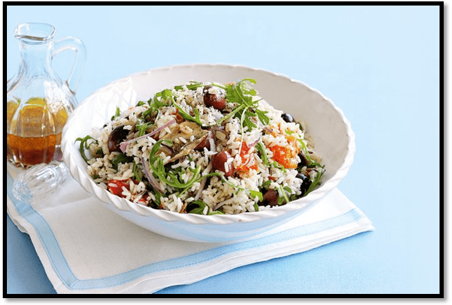 Wild rice and rocket salad