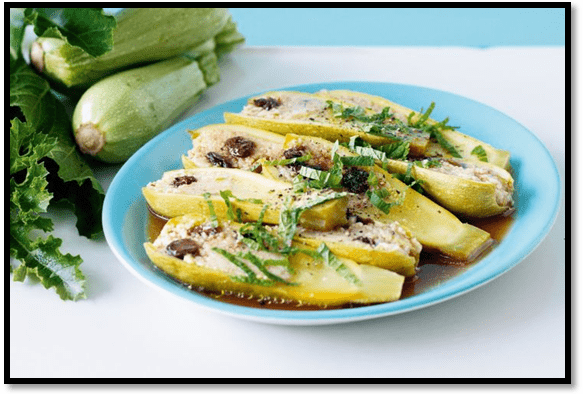 Sicilian-style stuffed white zucchini