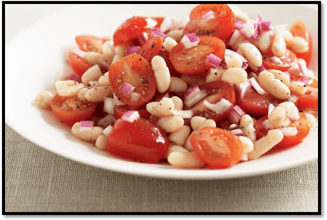 Cannellini bean and tomato salad