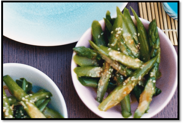 Asparagus with sesame dressing