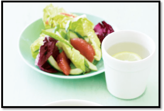 Pink grapefruit & cucumber salad