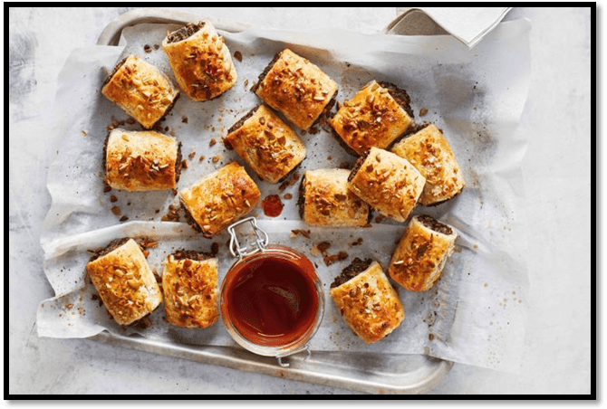 Vegan 'sausage' rolls