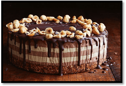 Chocolate hazelnut vegan 'cheesecake'