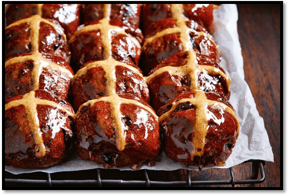 Spelt chocolate hot cross buns