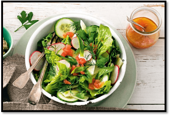 Crunchy cos and fennel salad with red grapefruit dressing