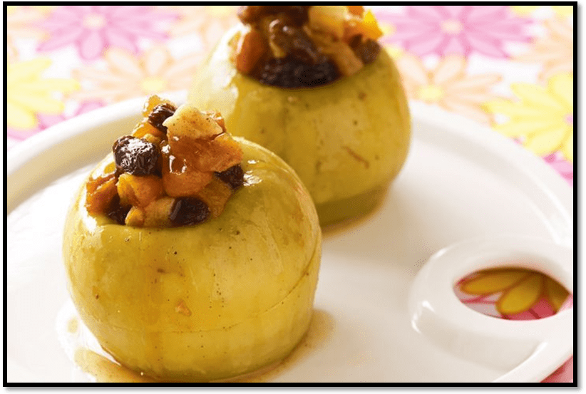 Microwave-baked apples