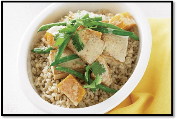 Tofu & pumpkin green curry