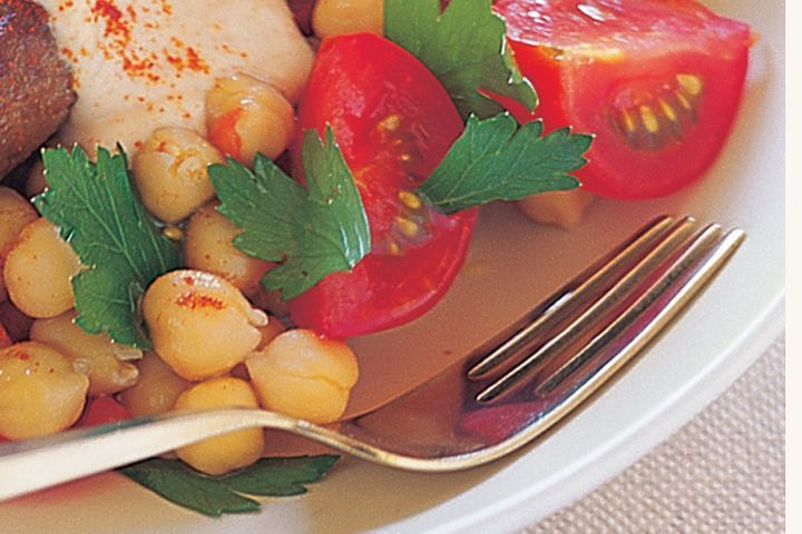 Cherry tomato and chickpea salad