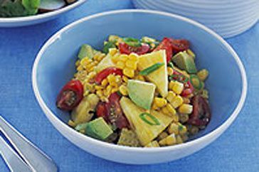 Pineapple, corn and tomato salad