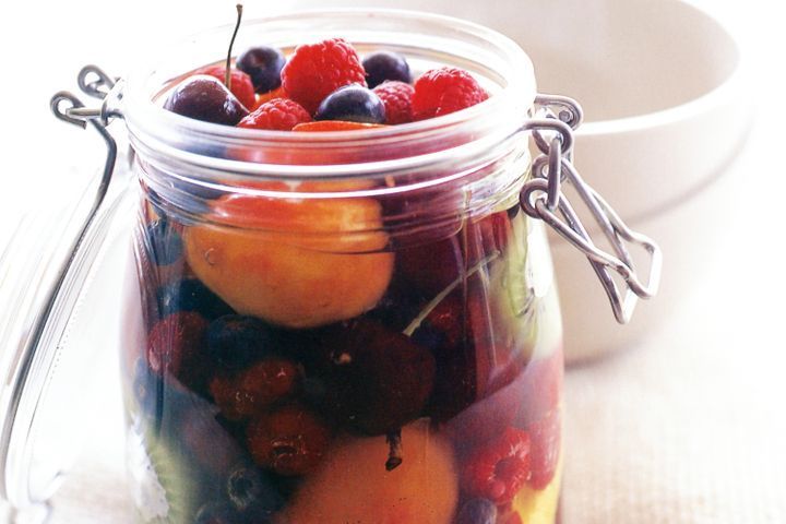Marinated summer fruits