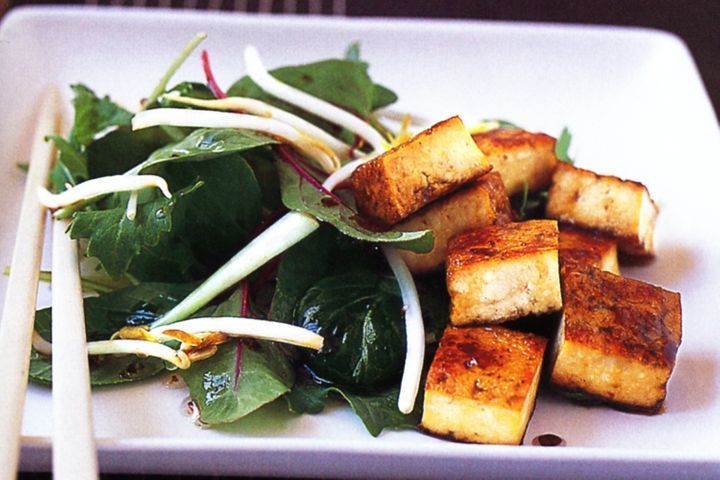 Japanese tofu with asian greens salad