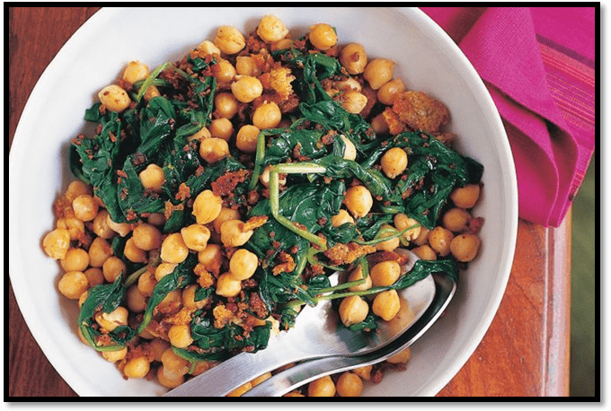Garbanzos con espinacas