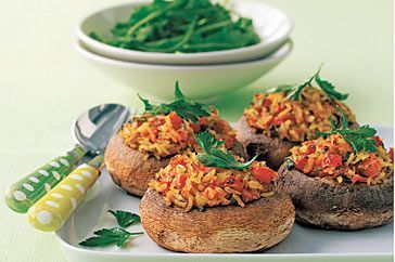 Spicy stuffed mushrooms