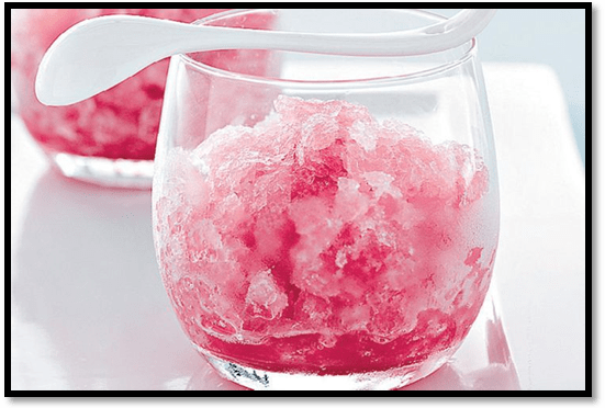 Cranberry and apple granitas