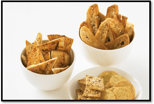 Low-fat pita crisps