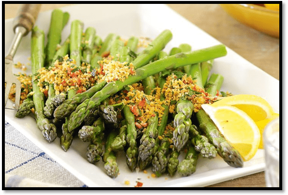 Asparagus with chilli pangrattato