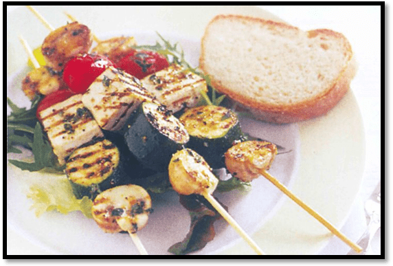 Marinated tofu skewers