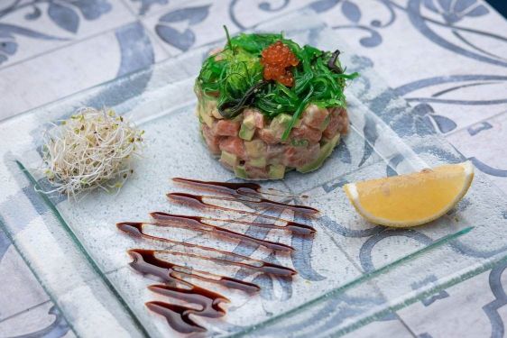 Salmon Tartre With Chuka Salad