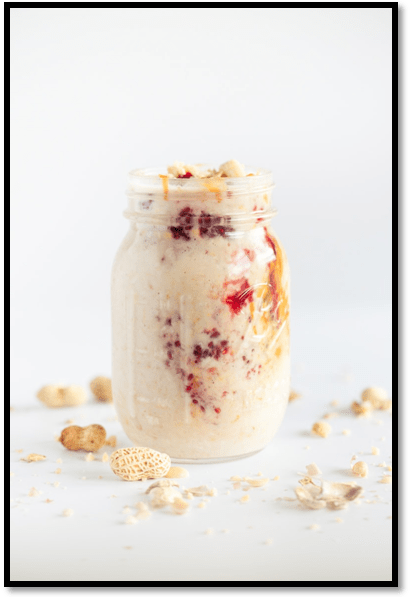 Vegan Peanut Butter and Jelly Overnight Oats