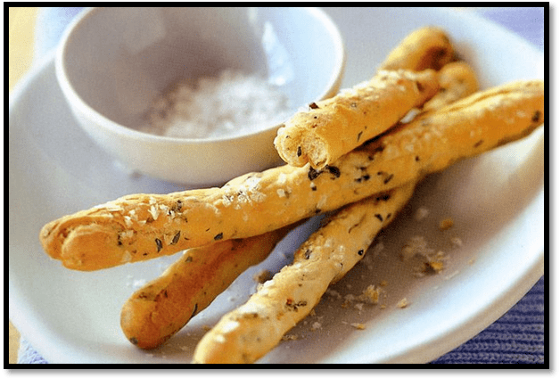 Fennel and garlic bread sticks