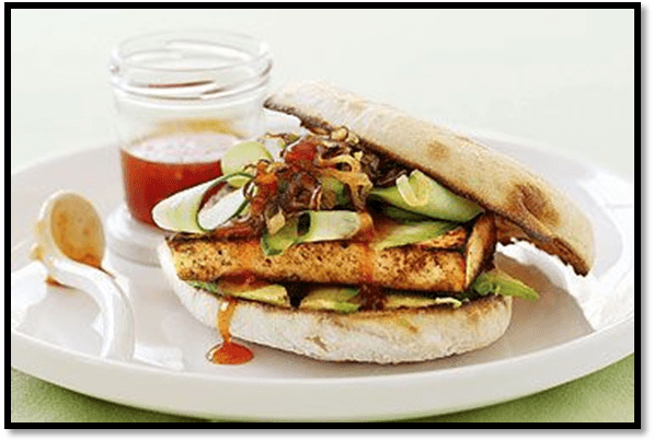 Sweet chilli tofu burger
