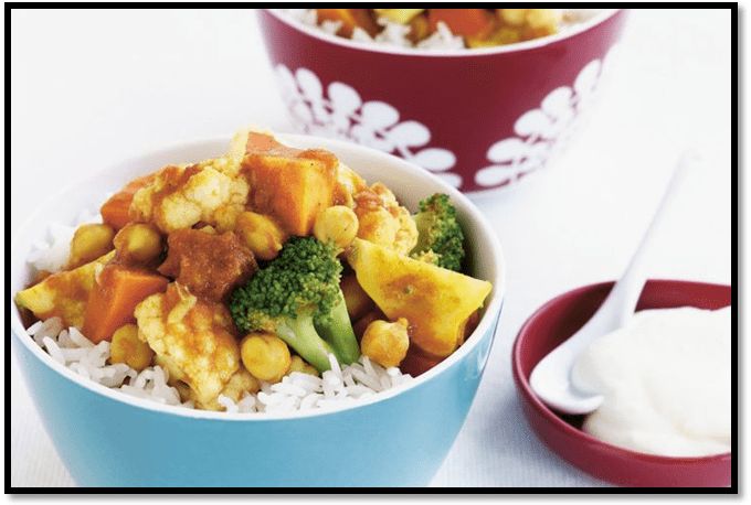 Vegetable and chickpea curry