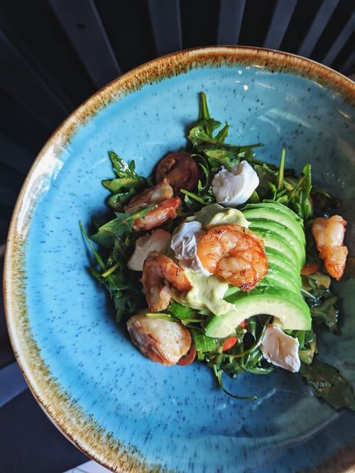 Shrimps With Wilted Arugula Salad