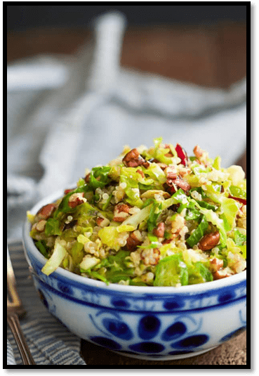 Warm Quinoa Brussels Sprouts Salad
