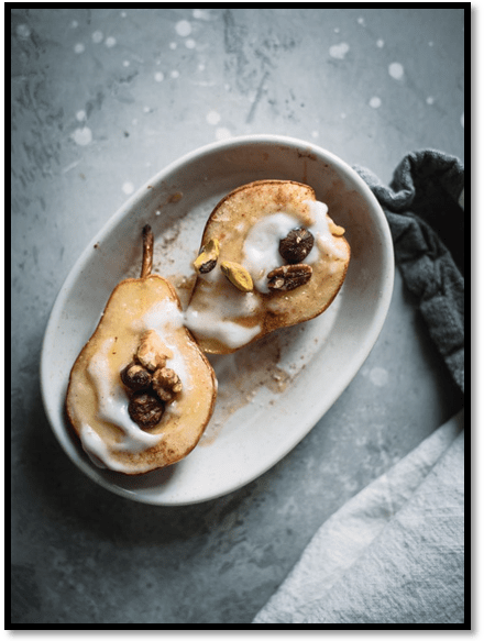 HEALTHY BAKED PEARS WITH CINNAMON