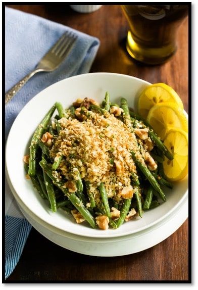 Roasted Green beans with Garlic Panko