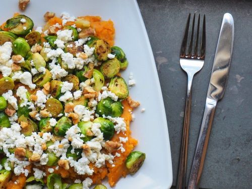Brussel Sprouts With Mashed Carrots