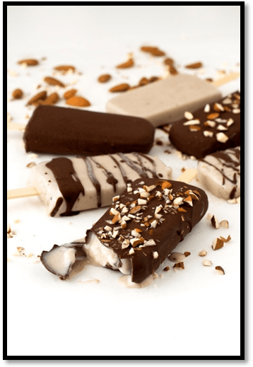 Chocolate Covered Almond Popsicles