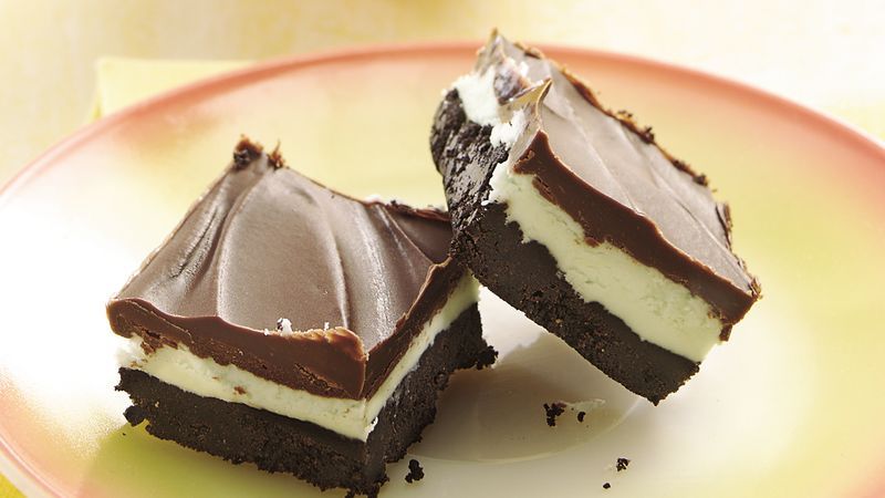 No Bake Chocolate Mint Bars