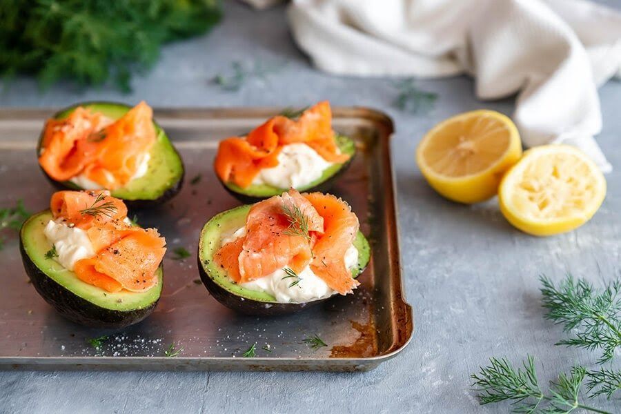 SMOKED SALMON FILLED AVOCADO