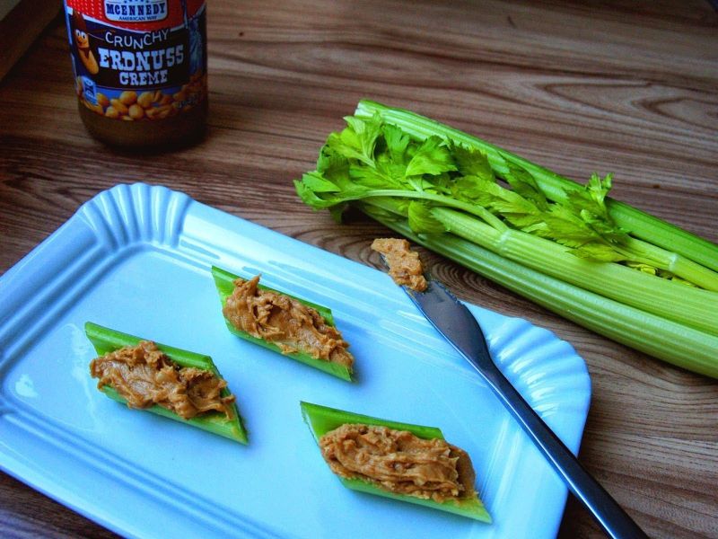 CELERY FILLED WITH PEANUT BUTTER