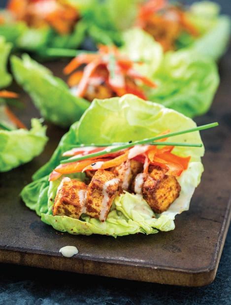 Chile-Roasted Tofu Lettuce Cups