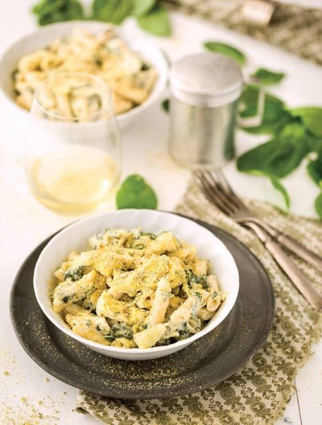 Creamy Spinach-Artichoke Pasta