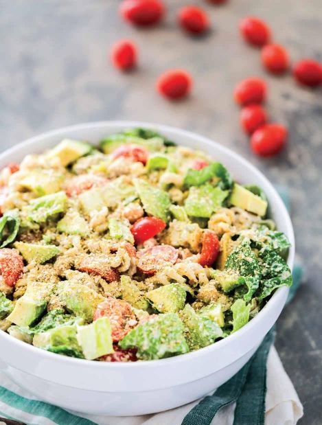 Chickpea Caesar Pasta Salad