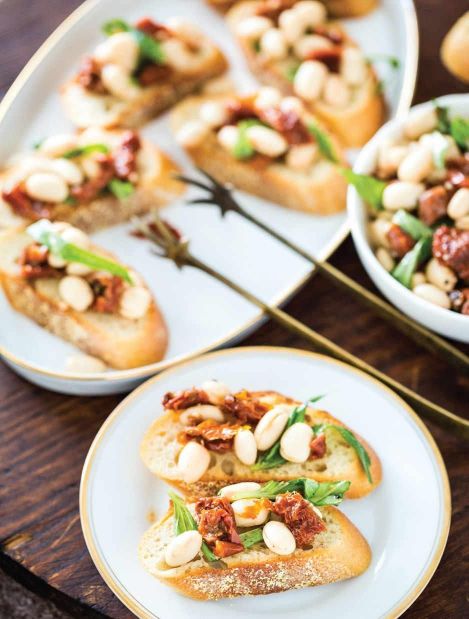 Sun-Dried Tomato & White Bean Bruschetta