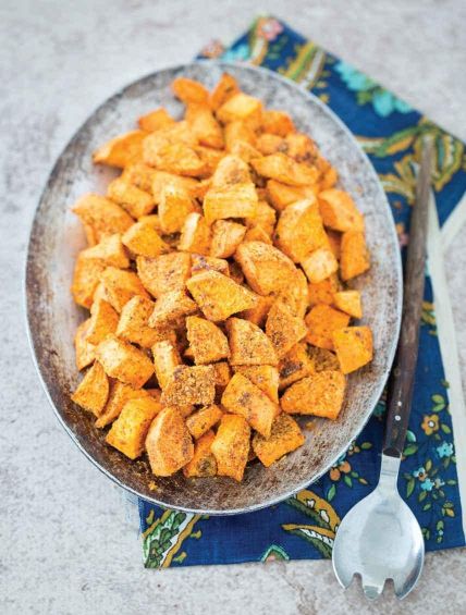 Cheesy Roasted Sweet Potatoes