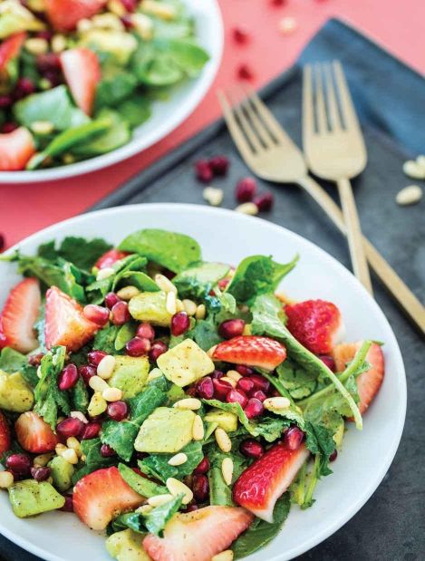 Avocado, Pomegranate & Pine Nut Salad